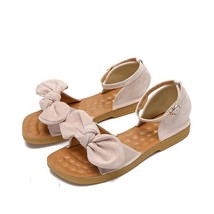 N sandals shoes summer flat sandals ladies open toe bow knot comfort retro beach casual thumb200