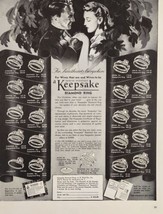 1943 Print Ad Keepsake Diamond Rings Soldier &amp; Wife Syracuse,New York - £13.65 GBP