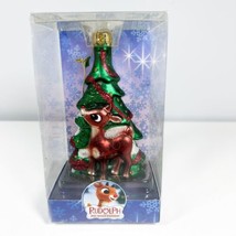 Vintage Handmaid Blown Glass Rudolph The Red Nosed Reindeer Ornament 40th Anniv - £19.54 GBP