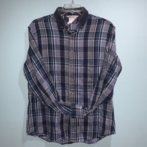 Vintage Carhartt Twill Long Sleeve Mens Plaid Shirt Button Up Sz L Union Made  - £19.12 GBP