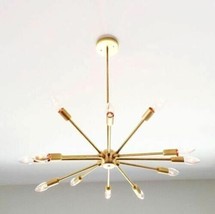 Mid-Century Modern Brass Light Chandelier 12 Arm Sputnik Beautiful Blanket-
s... - £146.63 GBP