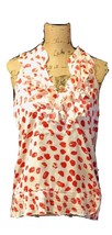 Charlotte Russe Ruffle Cream/Red Tank Top Womens Size L - £9.40 GBP