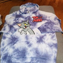 NEW Men’s Tom And Jerry Tie Dye Hoodie Blue  Double-Sided Graphics size M - $23.56