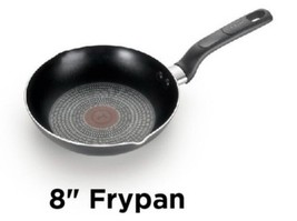 T-FAL ~ BLACK ~ 8&quot; Dia. ~ Frying Pan w/Pouring Spouts ~Thermo-Spot Techn... - €25,75 EUR