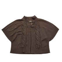 Sonoma Sweater Womens L Brown High Neck Short Cap Sleeve Knitted Cardigan - £22.16 GBP