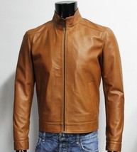 handmade Men genuine lambskin leather jacket - $169.99