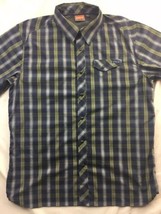 Merrell Pearl Snap Green Blue Plaid S/S Shirt Men&#39;s Size L - $23.74