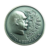 Germany Medal Otto Von Bismarck 1815-1898 Undated Crown 31mm 04323 - £24.88 GBP