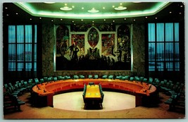 United Nations Security Council Chamber New York NY NYC UNP Chrome Postcard I2 - £2.10 GBP