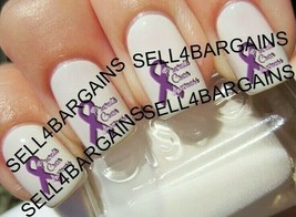 Purple Ribbon Pancreatic Cancer Awareness Nail Art Decals - £6.83 GBP