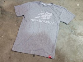 New Balance Heather Gray Logo Simple Tee T-Shirt Youth Boy size L 14/16 - $12.20