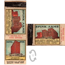 Vintage Matchbook Cover Spink Arms Hotel Indianapolis Indiana Diamond Quality - £13.95 GBP