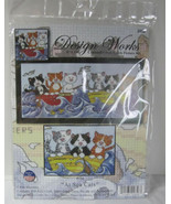 Design Works Counted Cross Stitch Picture Kit AT SEA CATS 2858 6&quot; x 14&quot; NEW - £23.94 GBP