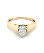1/2ct Diamond Solitaire Engagement Ring REAL Solid 14K Yellow Gold 2.4g ... - £1,694.57 GBP