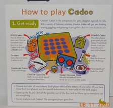 2002 Cranium Cadoo Replacement Instructions - £3.96 GBP