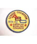 American Bowling Congress ABC Embroidered Patch 1971-1972 League Champion - $7.99