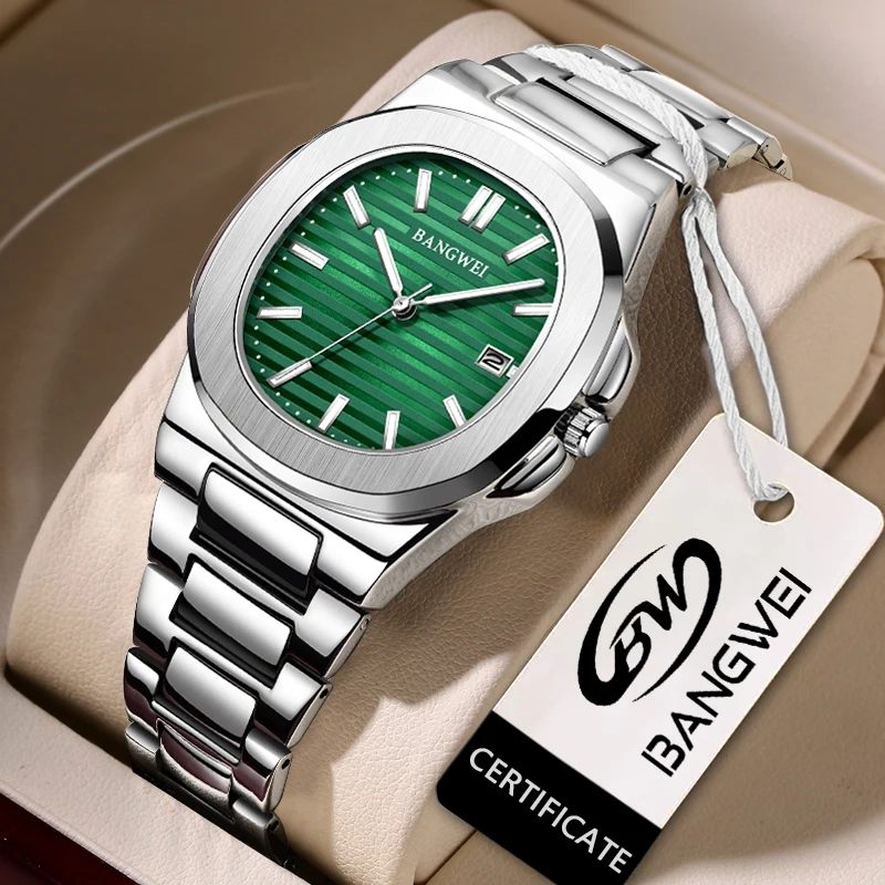 2024  LIGE  Watch Men Business Waterproof Male Clock  Date Stainless Steel Squar - $71.77