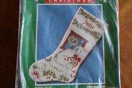 Bernat Crosstitch SNOWBALL AND PUFF Christmas Stocking Cat Kitten White ... - $445.11 MXN