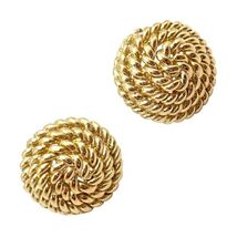 Authentic! Tiffany &amp; Co 18k Yellow Gold Rope Coil Vintage Stud Earrings - $3,000.00