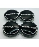 Set of 4Pcs - Mercedes Benz AMG Wheel Centre Hub Cap Black - 75MM - C E ... - $162.48 MXN