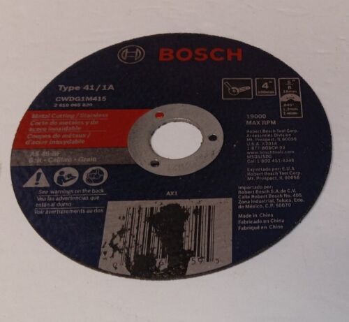 Bosch CWDG1M311 4&quot; x .045 x 5/8 Arbor Type 1 Metal Cutting Wheel New - $9.40