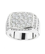 4 CT Corte Redondo Moissanita 14K Oro Blanco Chapado Cuadrado Racimo Hom... - €192,94 EUR