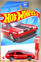 2023 Hot Wheels #101 Red Edition 10/12 DMC DELOREAN Red w/Chrome 10 Spoke Wheels - $11.50