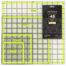 Acrylic Quilters Ruler &amp; Non Slip Rings - Double-Colored Grid Lines (4.5... - £40.11 GBP
