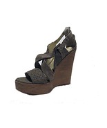 Be&amp;d By Maison Dumain Fisher Wedge Taupe Women Chocolate Brown Strap Ope... - $44.54