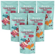 (6 ct) Amara Organic Smoothie Melts CARROT RASPBERRY Baby Fruit Melts 11/24 - £26.01 GBP