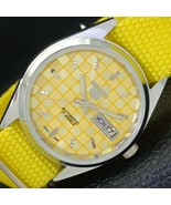JAPAN MADE REFURBISHED SEIKO 5 AUTOMATIC MENS WATCH YELLOW DIAL CUSTOM a... - $44.99