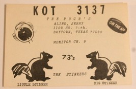 Vintage CB Ham radio Card KOT 3137 Baytown Texas Amateur Lone Star - £5.53 GBP