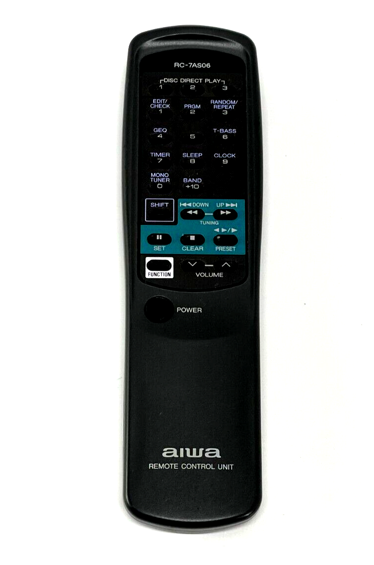 Primary image for Aiwa RC-7AS06 Music System Remote Control - Cleaned Disinfected & Tested