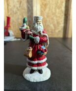 Dept 56 Santa Claus Figurine Red Suit Green Gloves Christmas Gift Bag Do... - $14.85