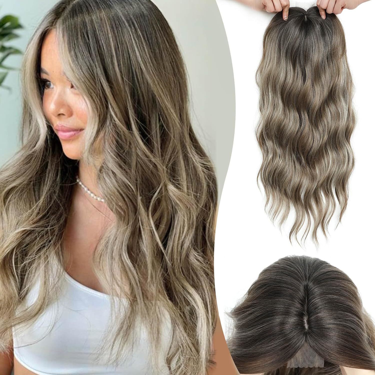 Morichy Synthetic Hair Topper With Bangs Clip-In Hair Topper Wiglets Moc... - $48.98