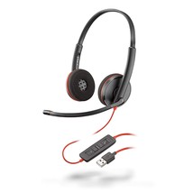 Plantronics - Blackwire 3220 - Wired Dual-Ear (Stereo) Headset with Boom Mic - U - $65.99