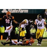 JUJU SMITH-SCHUSTER SIGNED PHOTO 8X10 RP AUTOGRAPHED STEELERS &quot; THE HIT &quot; - £15.72 GBP