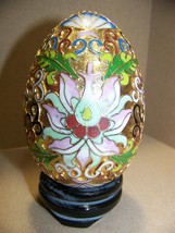Vintage Cloisonne Enamel Egg w/ Stand 3 1/2&quot;  - $18.02