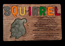 Wood Puzzle Squirrel Puzzle Poetry Child&#39;s Puzzle Gift - £15.95 GBP