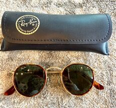 NEW VINTAGE B&amp;L RAY BAN RAYBAN GOLD ROUND SIDESTREET SUNGLASSES MADE IN USA - $250.00
