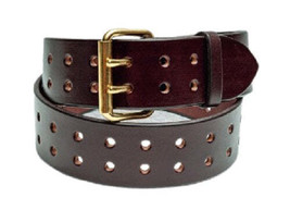 2&quot; WIDE DUAL PRONG DOUBLE HOLE BELT - Heavy Duty Amish Handmade USA - £51.93 GBP+