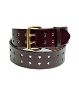 2&quot; WIDE DUAL PRONG DOUBLE HOLE BELT - Heavy Duty Amish Handmade USA - £51.92 GBP+