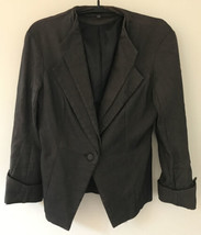 Sheike Gray Fitted 80s 90s Vintage Style Tuxedo Cropped Blazer Jacket 6 ... - $29.99