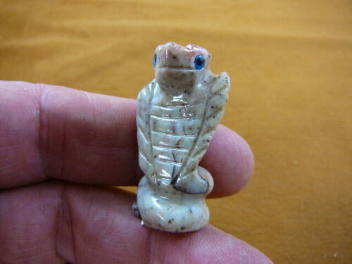 (Y-SNAK-23) little Gray COBRA Snake gemstone carving soapstone Peru love... - $8.59