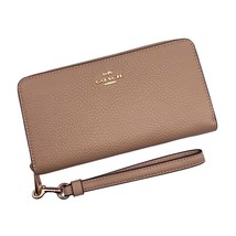 Coach Long Zip Around Wallet Taupe Leather C4451 - $265.32