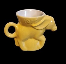 1975 Frankoma Democratic DEM Donkey Political Mug Autumn Yellow 1st Year Prod - £7.64 GBP