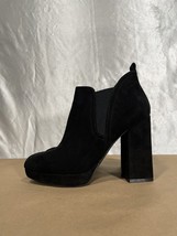 Worthington Nessa Black Faux Suede Block Heel Platform Ankle Boots Size 9 - £23.98 GBP