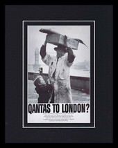 1965 Qantas Airlines London Framed 11x14 ORIGINAL Vintage Advertisement  - $44.54