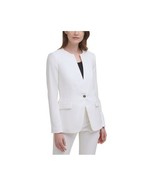 Calvin Klein Womens 2 Cream White Single Button Blazer Jacket NWT CL82 - $87.38 CAD