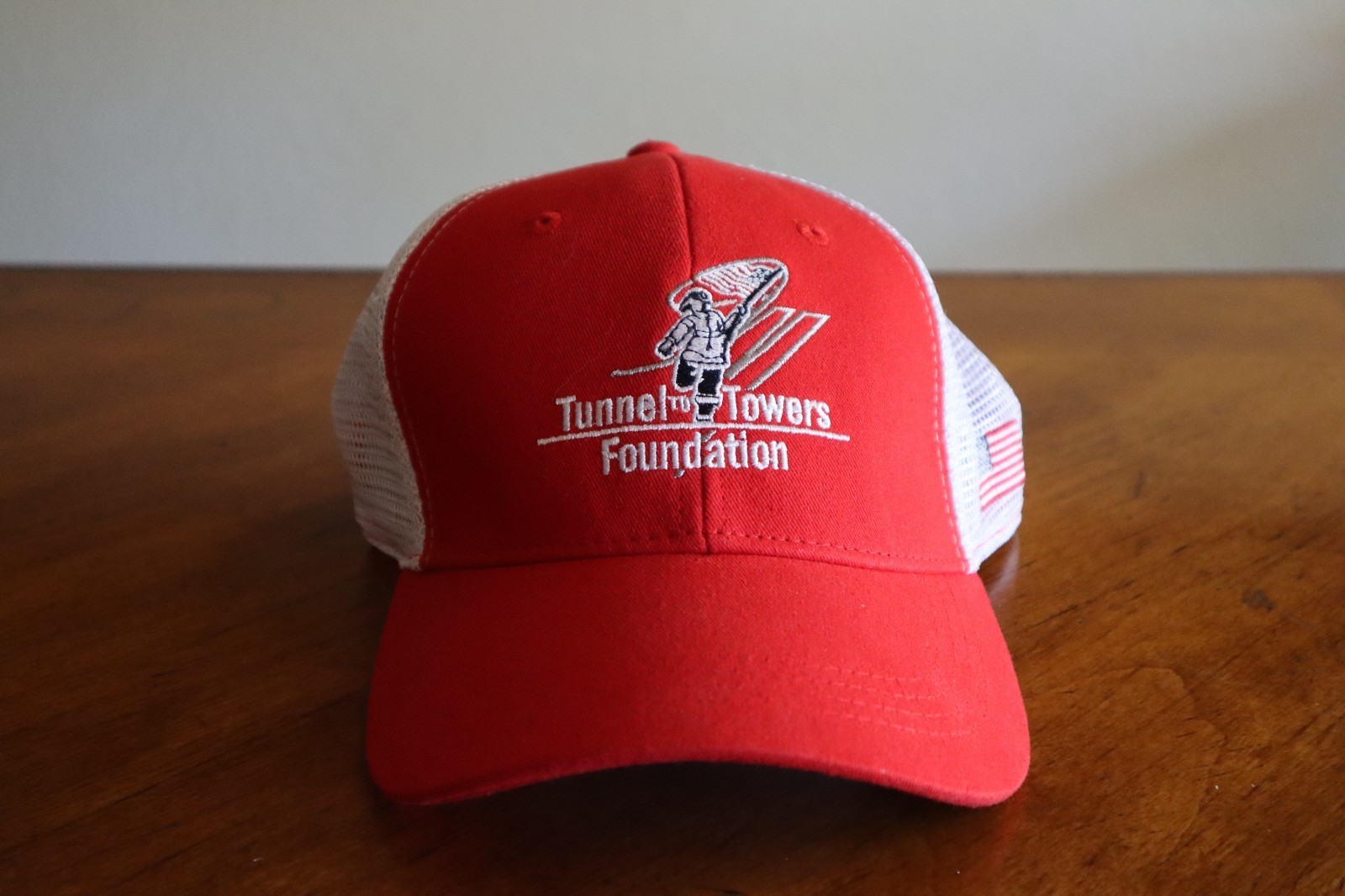 Tunnel To Towers Foundation Trucker Cap Red White Mesh Back Hat One Size - $19.99
